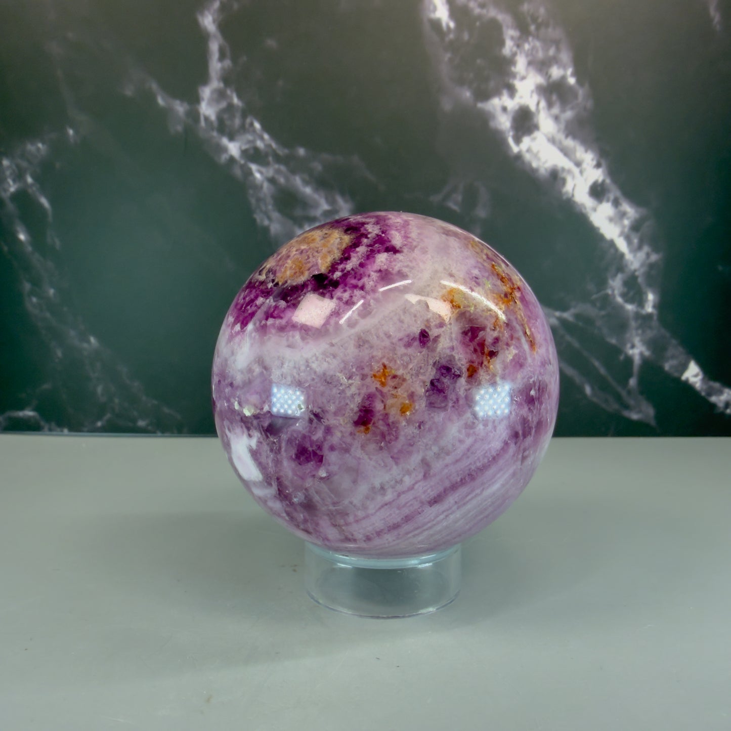 Silky Purple Fluorite Sphere – 100298 (2)