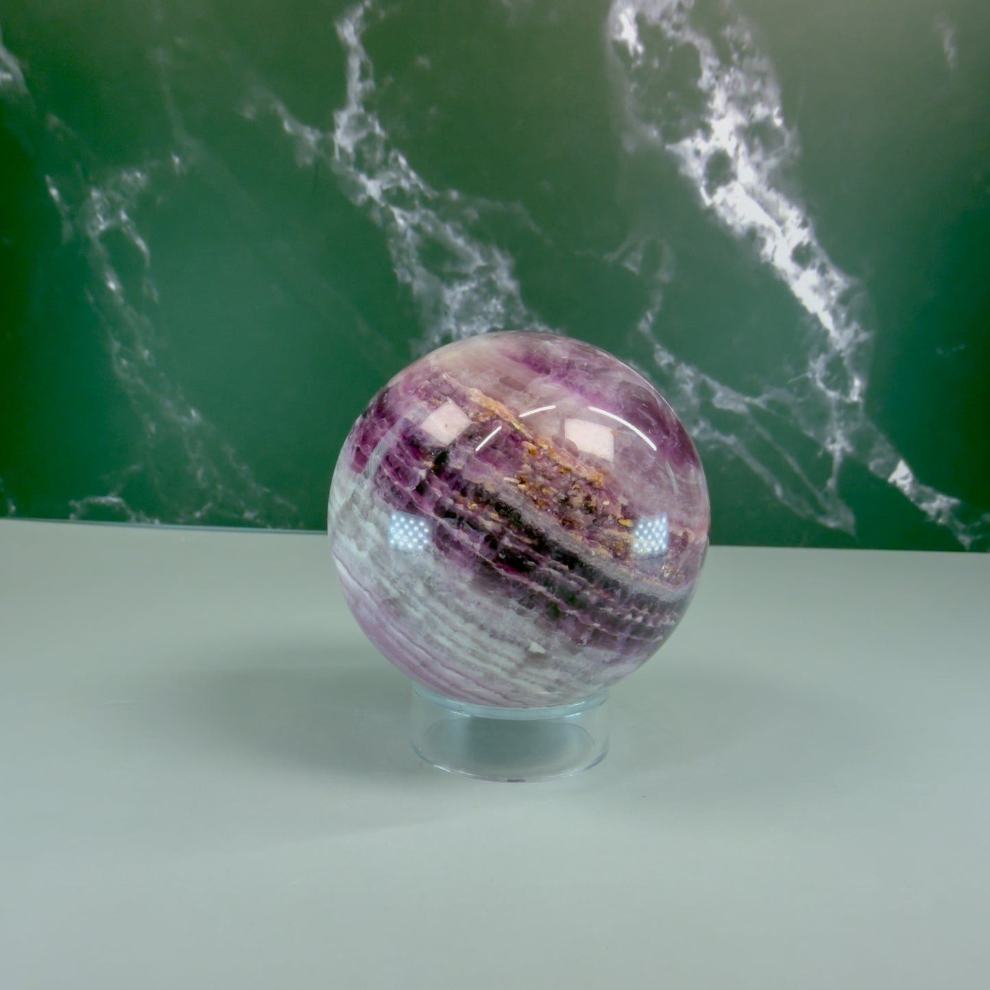 Silky Purple Fluorite Sphere – 100299 (2)