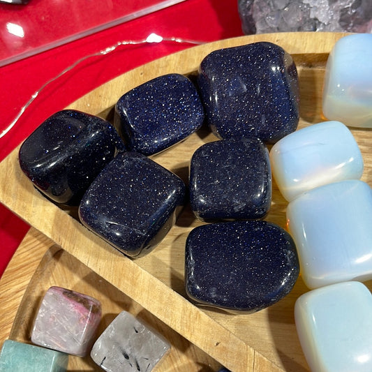 Blue Goldstone Tumbles