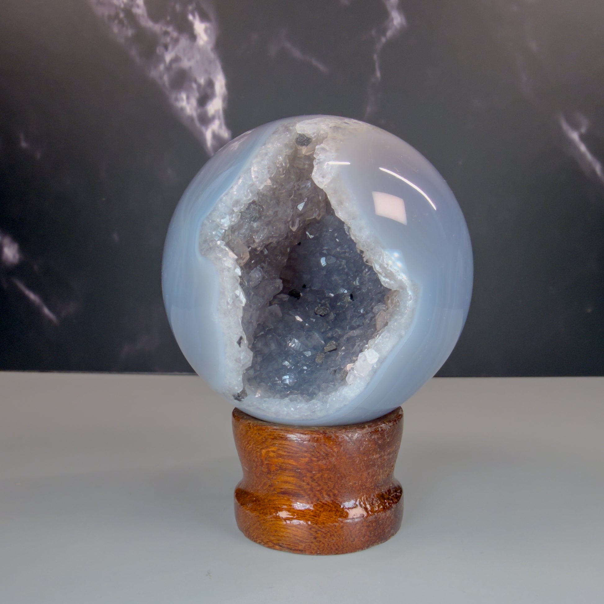 Druzy Agate Sphere – 100125 (2)