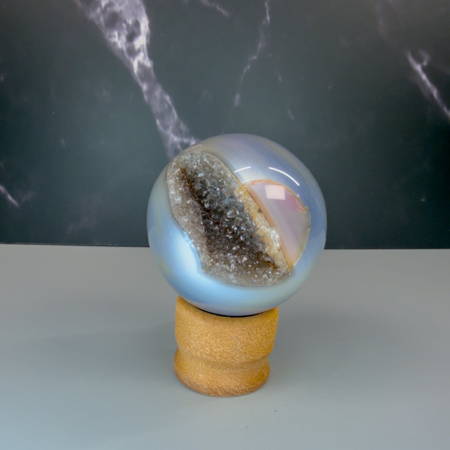 Druzy Agate Sphere – 100128 (2)