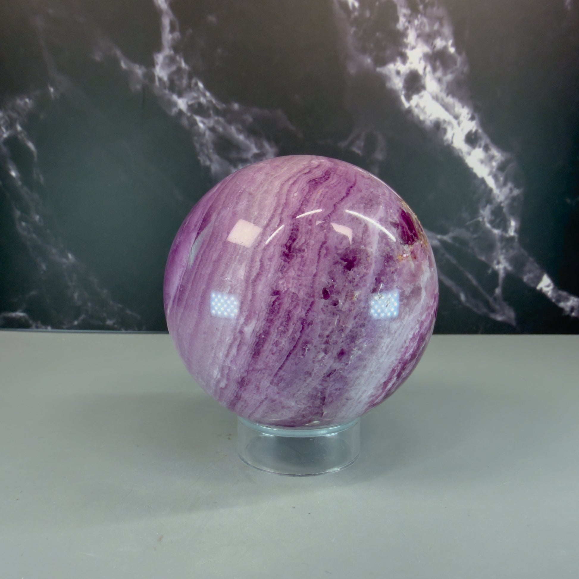 Silky Purple Fluorite Sphere – 100298