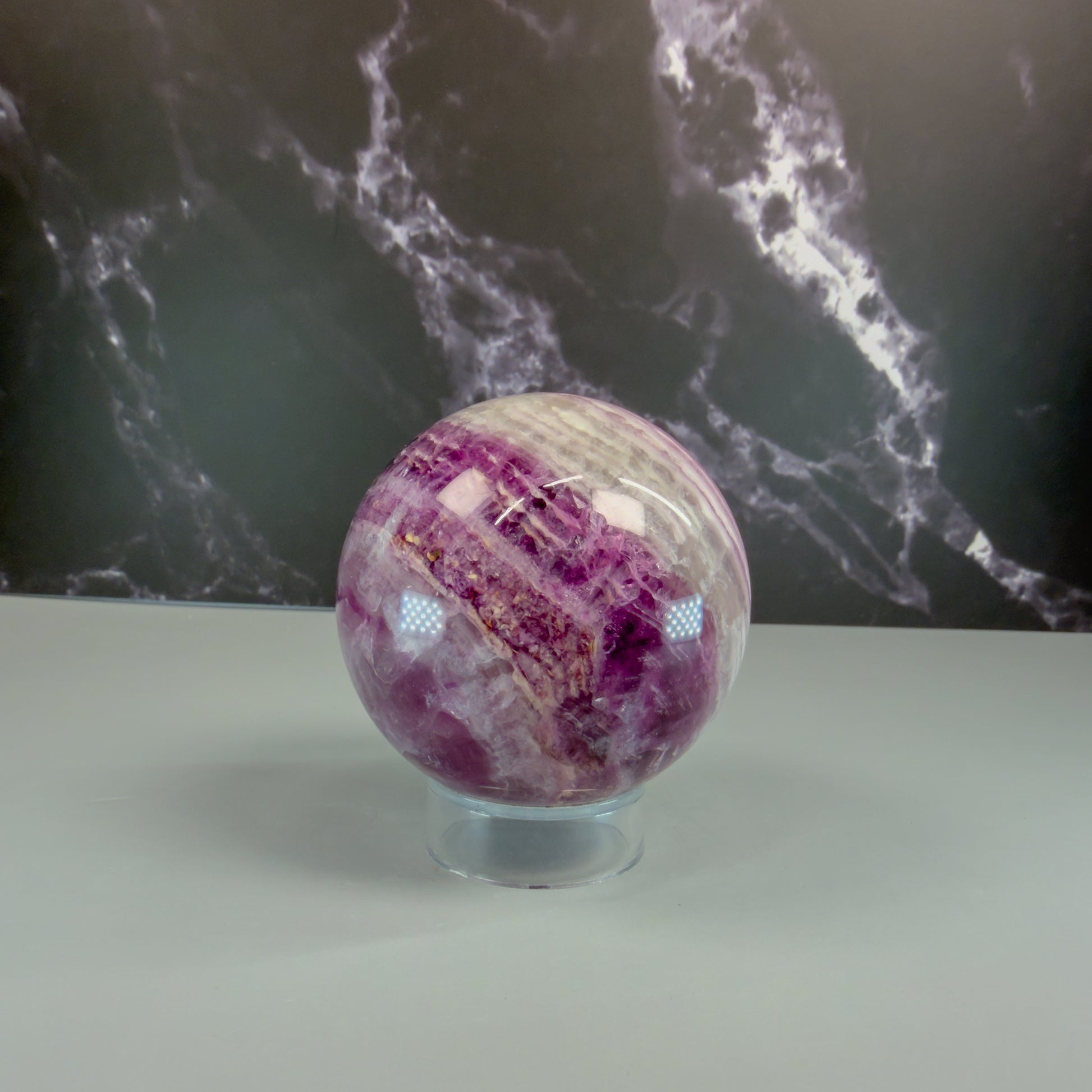 Silky Purple Fluorite Sphere – 100300