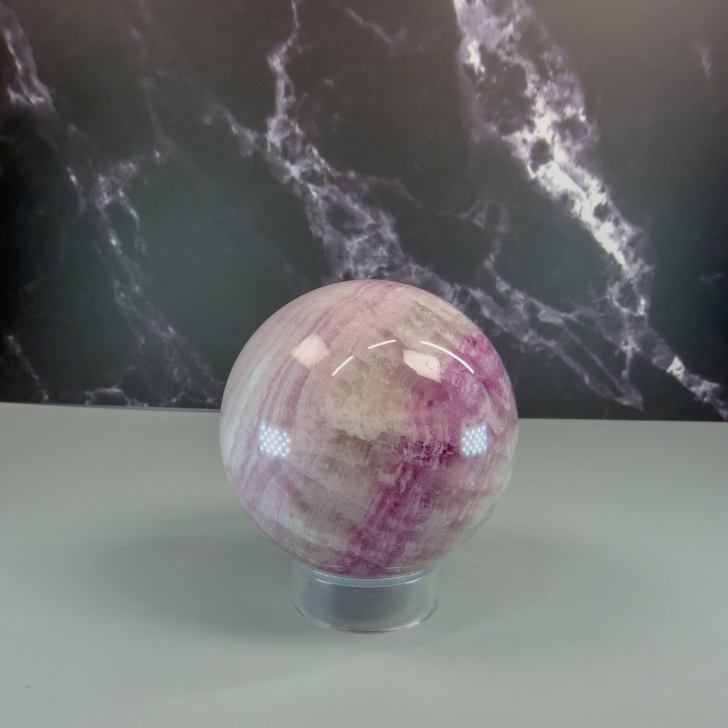 Silky Purple Fluorite Sphere – 100300 (2)