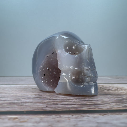 Druzy Agate Skull