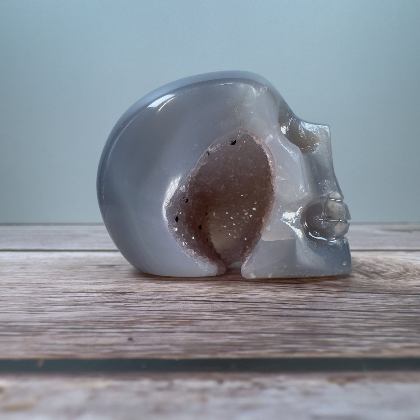 Druzy Agate Skull